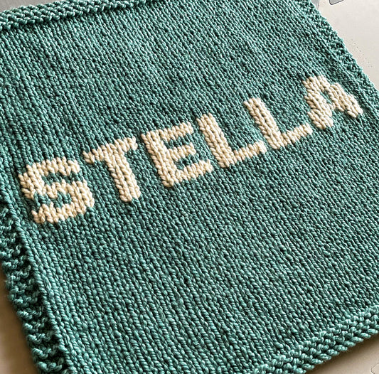 Sage Blanket with Cream Lettering