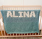 Sage Blanket with Cream Lettering